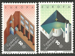 EU87-15b EUROPA-CEPT 1987 Liechtenstein Architecture Moderne MNH ** Neuf SC - Neufs