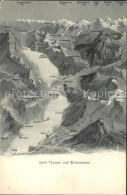 11769457 Thunersee Mit Brienzersee Berner Oberland Panoramakarte Scherzligen - Sonstige & Ohne Zuordnung
