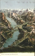 11769447 Thunersee Mit Brienzersee Berner Oberland Panoramakarte Scherzligen - Autres & Non Classés