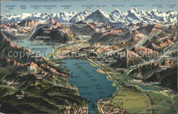 11769436 Thunersee Berner Oberland Panoramakarte Scherzligen - Sonstige & Ohne Zuordnung