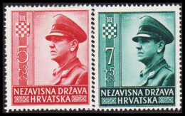 1943. HRVATSKA Ante Pavelič Complete Set. Hinged. (Michel 100-101) - JF546064 - Croatie