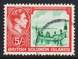 1939. BRITISH SOLOMON ISLANDS. King Georg VI. And Country Scenary 5/- (Michel 70) - JF546082 - Islas Salomón (...-1978)