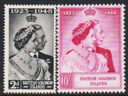 1948. BRITISH SOLOMON ISLANDS. Silverwedding George VI Complete Set Hinged.  (Michel 74-75) - JF546085 - Iles Salomon (...-1978)