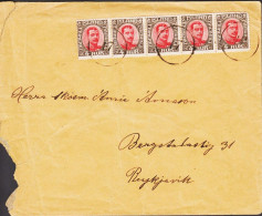 1921. ISLAND. King Christian X. 4 AUR In Beautiful 5stripe On Cover (tears) To Reykjavik Cance... (Michel 85) - JF546093 - Oblitérés