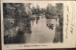 Cpa 24 Dordogne, L'Isle à SAVIGNAC LES EGLISES, Animée, Promenade En Barque, éd Domège, Dos Simple En 1905 - Autres & Non Classés