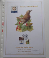Souvenir Oiseaux André Buzin 12 Au 15 Mars 2005 Avec Signature  028/320 Rotary International Rossignol Philomele . - 1985-.. Vögel (Buzin)
