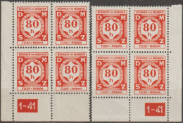 39/ Pof. SL 5, Corner 4-blocks, Plate Number 1-41 - Ungebraucht