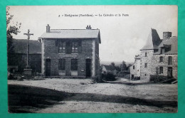 CARTE POSTALE BEIGNON MORBIHAN LE CALVAIRE ET LA POSTE POUR LA PLAINE ST DENIS SEINE 1934 POST CARD FRANCE - Post & Briefboten