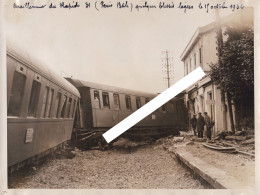 GARE VILLEPATOUR  ACCIDENT CHEMIN DE FER 15 Octobre 1932 - Photo Originale Du Déraillement Du Rapide 31 Paris - Bâle. - Treinen