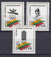 LITHUANIA 1992 Olympic Games MNH(**) Mi 496-498 #Lt1167 - Autres & Non Classés