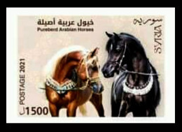 Syrie, Syrien , Syria, 2021 , Arab Horses, Block, Luxe, Sans Charniere ,xx ,MNH ** - Siria