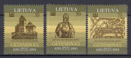 LITHUANIA 1991 Gediminas Castle MNH(**) Mi 486-488 #Lt1169 - Châteaux