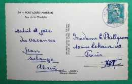 N°810 MARIANNE DE GANDON CACHET BLEU PORT LOUIS MORBIHAN POUR PARIS 1953 LETTRE COVER FRANCE - 1921-1960: Période Moderne