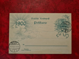 CARTE ENTIER GANZACH METZ 1900 - Covers & Documents