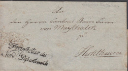 1810. DEUTSCHLAND Interesting Very Old Cover Cancelled Praefectur Der Nord-Departement. Reverse Sender Can... - JF432393 - [Voorlopers