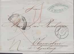 1849. DEUTSCHLAND Interesting Old Cover To Oberzwislau über Regensburg  Cancelled COELN 13 10 + NÜRBERG + ... - JF436611 - Vorphilatelie