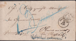 1869. DEUTSCHLAND Interesting Readressed Cover With 6 Postmarks Including MANNHEIM 12 JAN + 14 JAN + Rever... - JF436614 - [Voorlopers