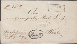 1855. DEUTSCHLAND. Fine Cover Cancelled HAMM 11/7 + The Unusual OVAL CANCEL Binge. Reverse Seal From GERIC... - JF436626 - Vorphilatelie