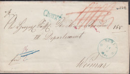 1840. DEUTSCHLAND. Fine Old Cover To Weimar Cancelled Chargé + RUHL 14 12 In Blue And Reverse EISENACH 14 ... - JF436637 - Prefilatelia