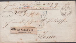 1866. DEUTSCHLAND. Fine Parcel Letter For Physical Instrumente To Jena Cancelled NEUHAUS AM RENNWEG 12 11.... - JF436640 - Prephilately