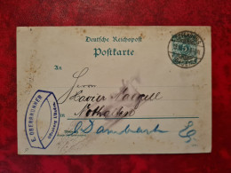 CARTE ENTIER GANZACH OFFENBURG POUR NOTHALTEN ENTETE E. OBERBRUNNER 1891 - Autres & Non Classés