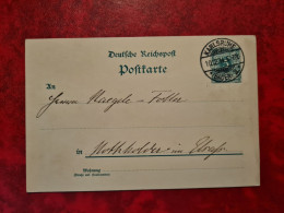 CARTE ENTIER GANZACH KARLSRUHE 1894  POUR NOTHALTEN - Autres & Non Classés