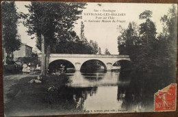 Cpa 24 Dordogne, SAVIGNAC LES EGLISES, Pont Sur L'Isle Et Ancienne Maison Du Péager, Animée, éd Astruc, écrite En 1906 - Sonstige & Ohne Zuordnung