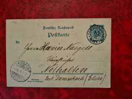 CARTE ENTIER GANZACH DONAUESCHINGEN  1895  POUR NOTHALTEN - Autres & Non Classés