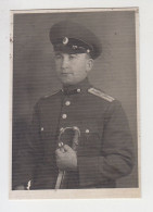 1930s Bulgaria Bulgarian Military Officer With Uniform, Portrait With Sword, Vintage Orig Photo 5.6x8.1cm. (9413) - Guerre, Militaire