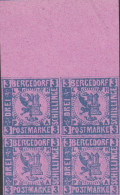 1861. BERGEDORF. 3 SCHILLINGE In 4-block Without Gum. Very Interesting Old Forgery.  - JF524437 - Bergedorf