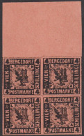 1861. BERGEDORF. 4 SCHILLINGE In 4-block Without Gum. Very Interesting Old Forgery.  - JF524438 - Bergedorf