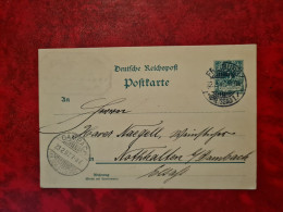 CARTE ENTIER GANZACH FREIBURG  1897   POUR NOTHALTEN CACHET DAMBACH LA VILLE - Other & Unclassified