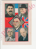 Photo Presse Colorisée 24 X 16 Cm Portrait Staline Churchill Franklin Roosevelt Harry Truman Eisenhower Guerre 39-45 - Non Classés