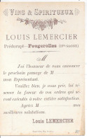 FOUGEROLLES - VINS & SPIRITUEUX  - LOUIS LEMERCIER - Other & Unclassified
