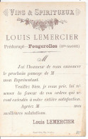 FOUGEROLLES - VINS & SPIRITUEUX  - LOUIS LEMERCIER - Andere & Zonder Classificatie