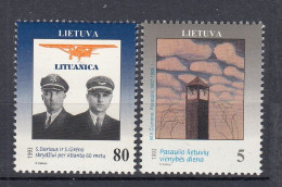 LITHUANIA 1993 Transatlantic Fly Painting MNH(**) Mi 529-530 #Lt1173 - Lithuania
