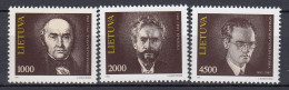 LITHUANIA 1993 Famous People MNH(**) Mi 523-525 #Lt1175 - Litouwen