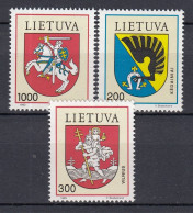 LITHUANIA 1992 Coat Of Arms MNH(**) Mi 505-507 #Lt1176 - Lithuania