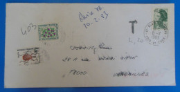 TIMBRES SUR LETTRE   -  TAXE  -  RECTO VERSO - 1960-.... Covers & Documents