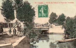 4V4Sb   58 Cosne Bords Du Nohain Et Pont Des Victoires (vue Pas Courante Colorisée Glaçée) - Cosne Cours Sur Loire