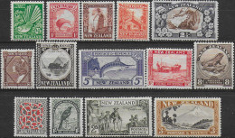1936-42 New Zealand Pictorial 14v. MNH SG N. 577/902c - Other & Unclassified