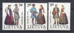 LITHUANIA 1992 National Costumes MNH(**) Mi 508-510 #Lt1178 - Disfraces