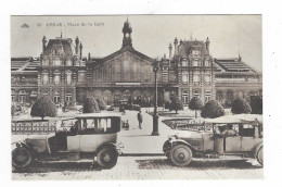 CPA ARRAS, PLACE DE LA GARE, AUTOS VOITURES AUTOMOBILES TACOTS AU PREMIER PLAN, PAS DE CALAIS 62 - Arras