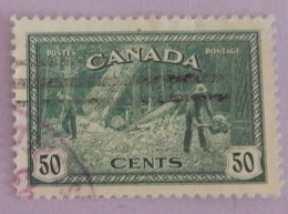 CANADA YT 223 OBLITERE "ABATTAGE D ARBRES EN COLOMBIE BRITANNIQUE" ANNÉE 1946 - Oblitérés