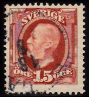 1891-1904. Oscar II. 15 öre Red Brown. Part Of Two Crowns In The Watermark. (Michel 44) - JF103209 - Usati