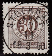 1877. Circle Type. Perf. 13. 30 øre Brown. STOCKHOLM PAKET C. 11 3 1880. (Michel 24B) - JF103217 - Usados