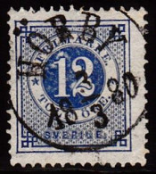 1877. Circle Type. Perf. 13. 12 øre Blue. HÖRBY 3 3 1880. (Michel 21B) - JF103227 - Usati