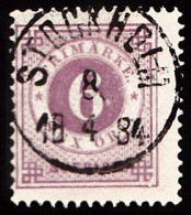 1877. Circle Type. Perf. 13. 6 øre Red Lillac. STOCKHOLM 8 4 1884. (Michel 20Ba) - JF103238 - Gebraucht