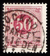 1877. Circle Type. Perf. 13. 50 øre Carmine. Shaded Figures. Facit 36v3. (Michel 25B) - JF103244 - Gebraucht