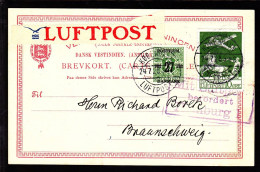 1925. Air Mail. 10 øre Green And 27/8 øre On DWI-BREVKORT To Braunschweig From KØBENHAVN LUFT... (Michel 143) - JF103821 - Luchtpostzegels
